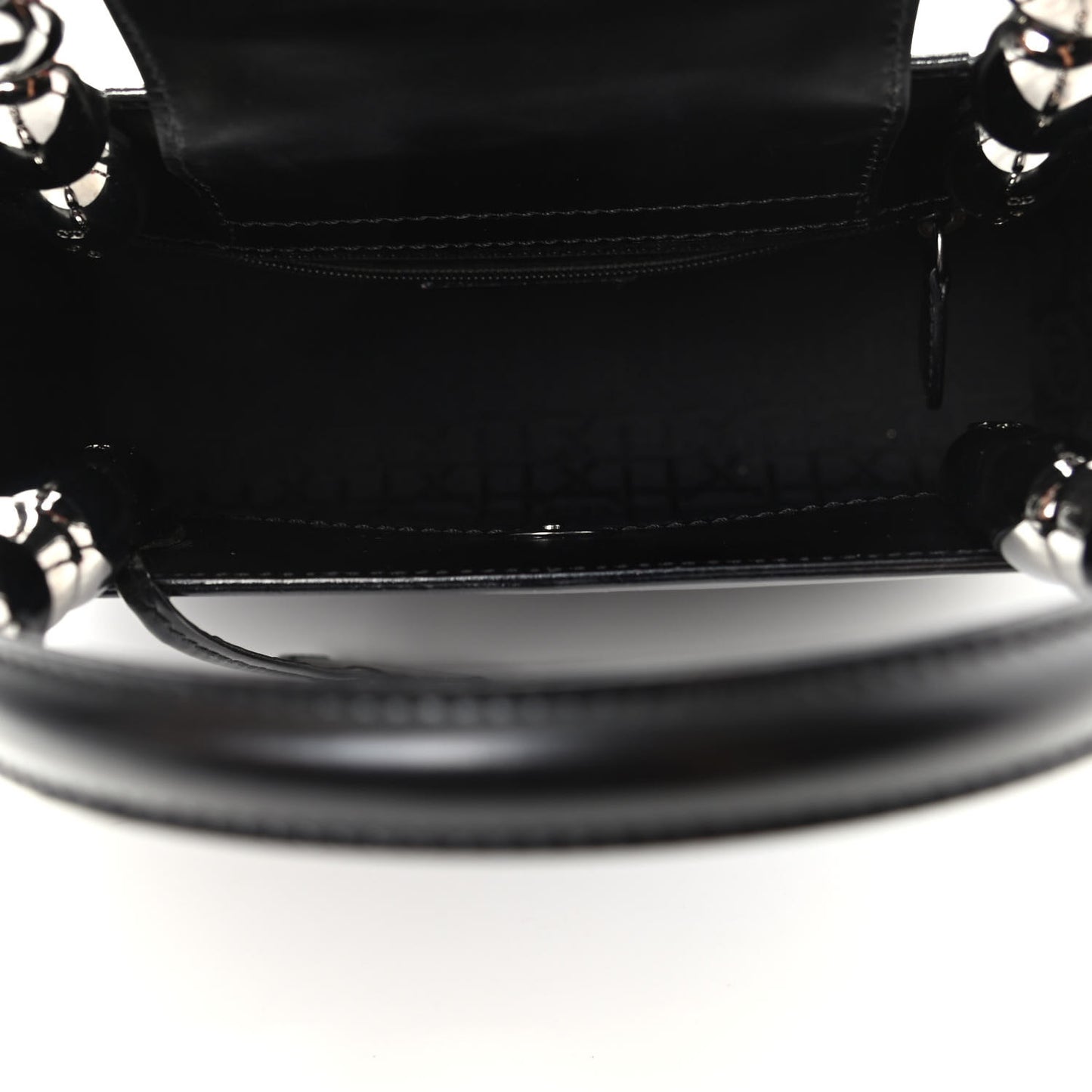 Calfskin Pearl Beaded Mini Maris Top Handle Bag Black