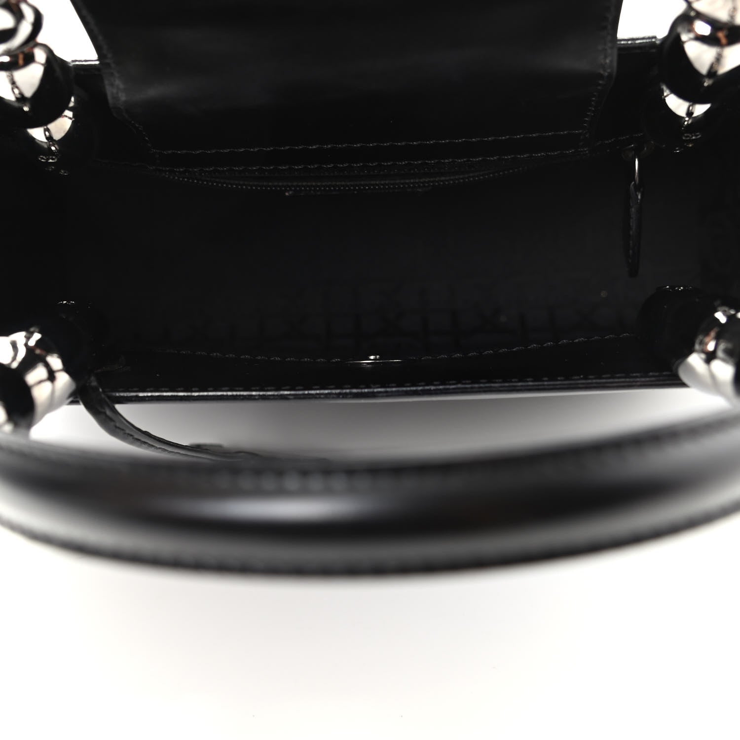 Christian Dior Calfskin Pearl Beaded Mini Maris Top Handle Bag Black 5 of 9