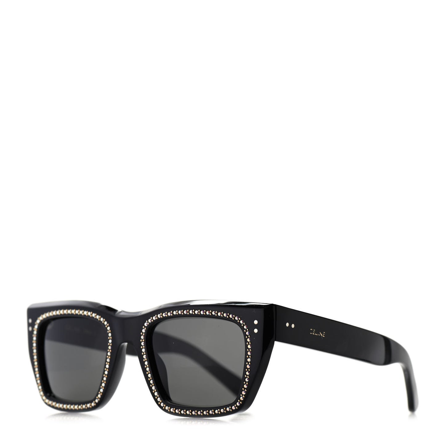 Acetate Crystal Embellished D-Frame Sunglasses CL4082IS Black