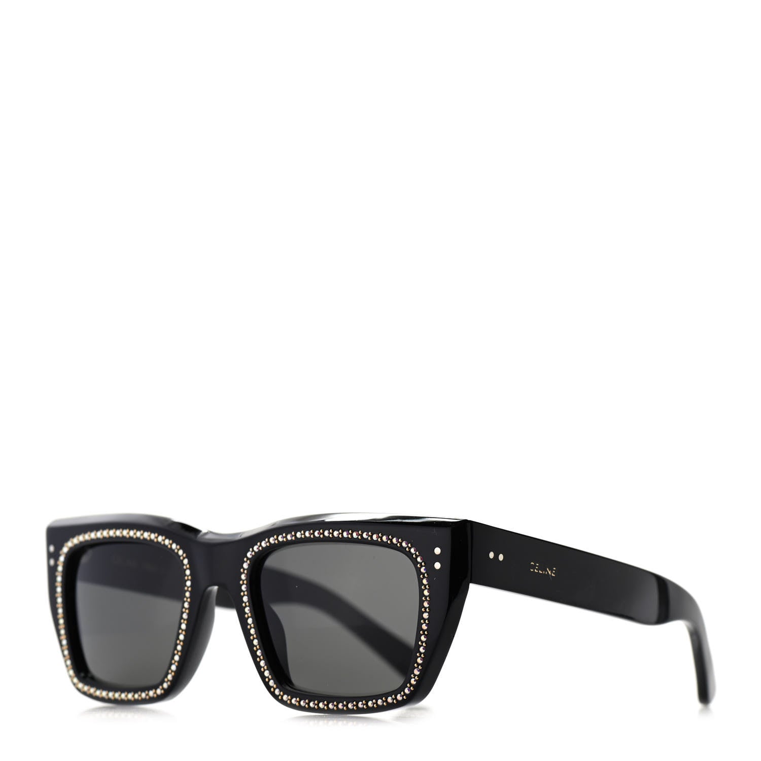 Celine Acetate Crystal Embellished D-Frame Sunglasses CL4082IS Black 1 of 6