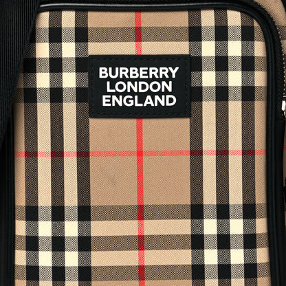 Burberry Canvas Calfskin Vintage Check Freddie Crossbody Bag Archive Beige 8 of 10