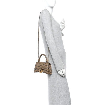 Balenciaga Coated Canvas BB Monogram Hourglass Top Handle Bag XS Beige Brown 2 of 11