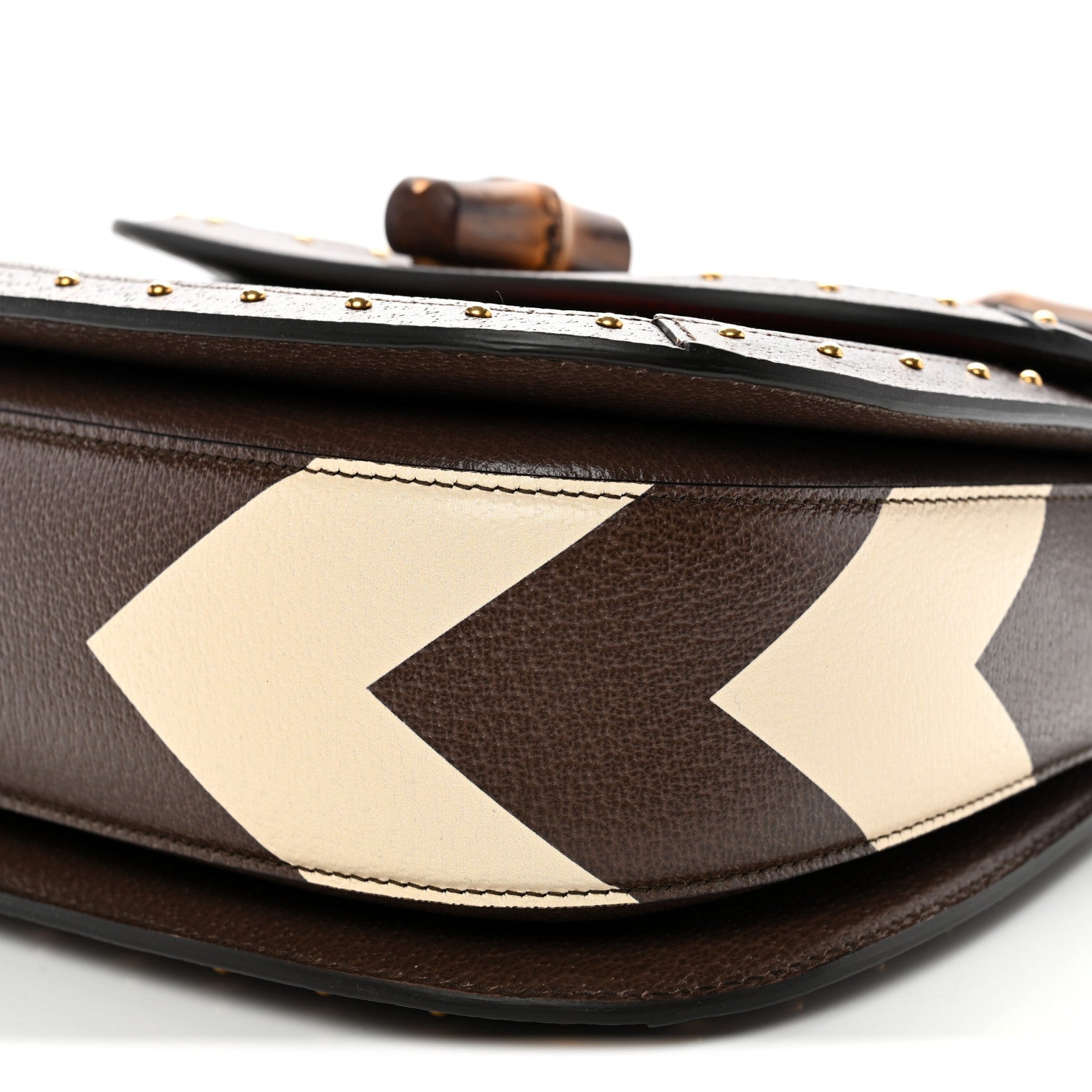 Gucci GG Supreme Monogram Studded Calfskin Centum Medium Bamboo