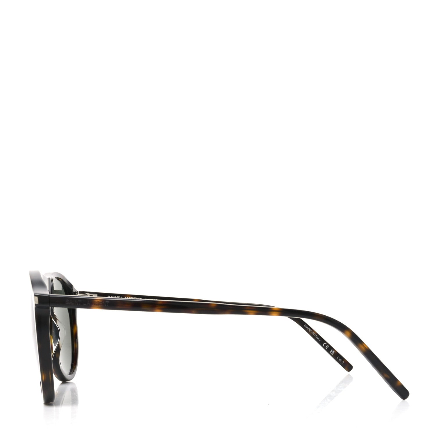 Saint Laurent Acetate Aviator Sunglasses SL 667 Tortoise 3 of 8