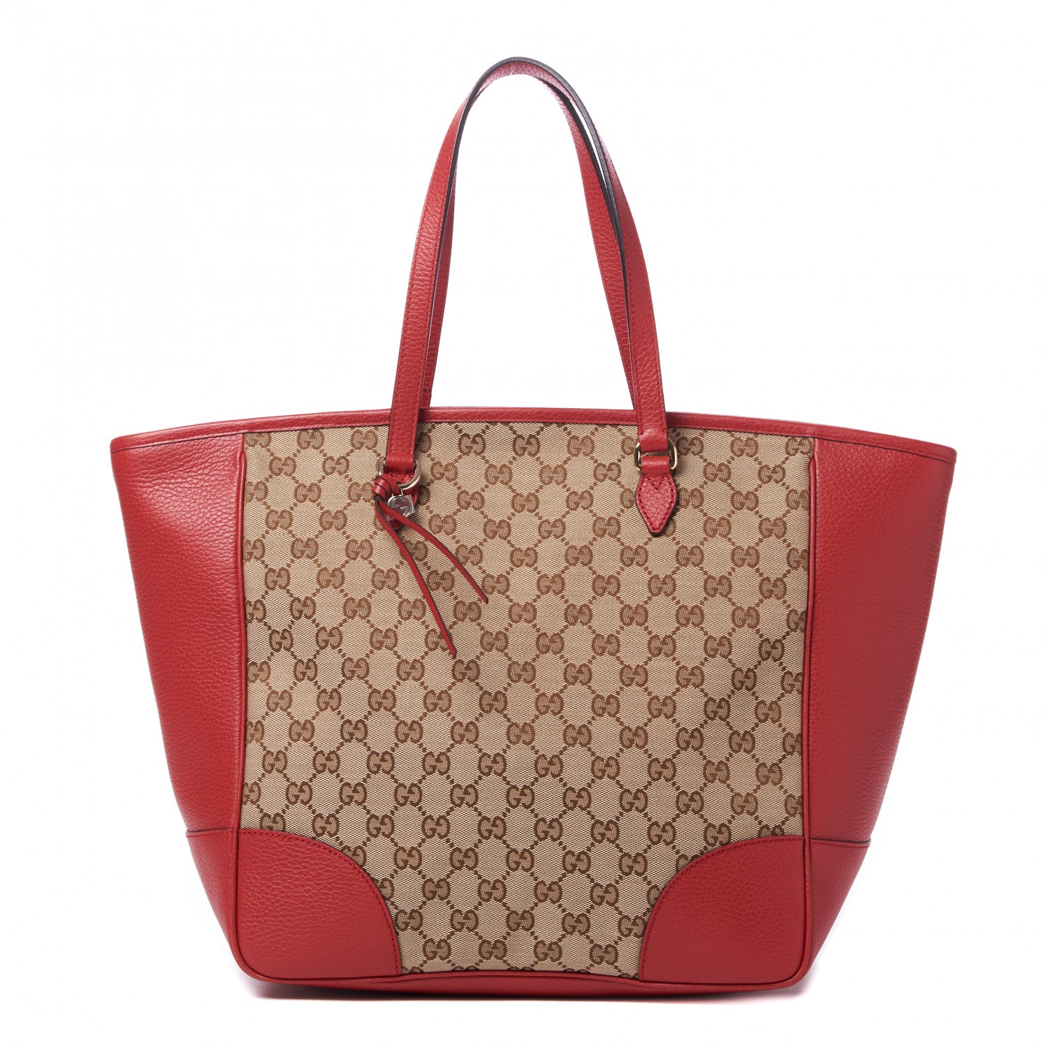 Gucci Monogram Bree Zippered Tote Beige Red 1 of 8