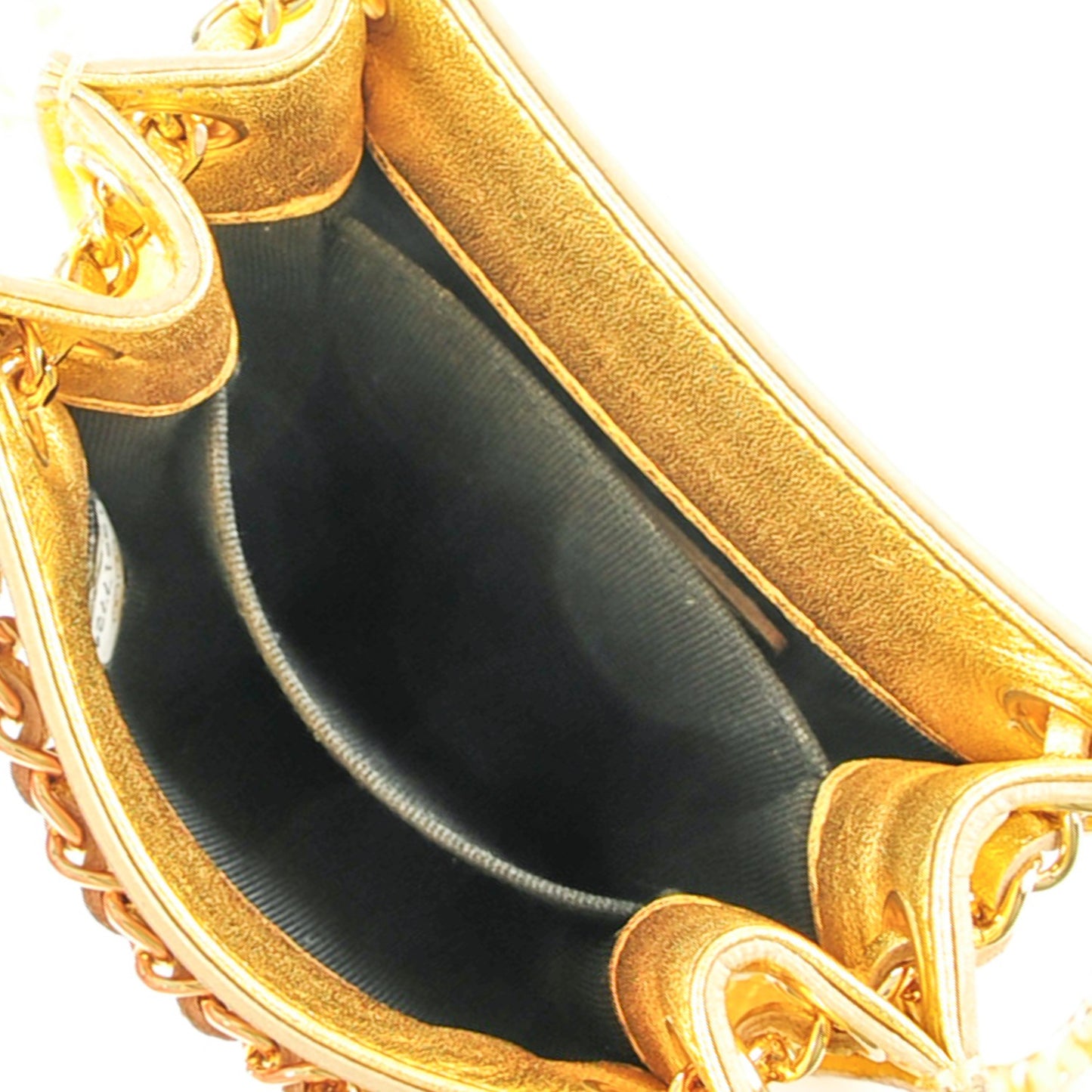 Patent Crossbody CC Phone Holder Gold
