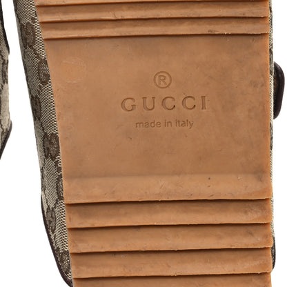 Gucci GG Monogram Lavaredo Eco Fabric Mens Slide Sandals With Straps 10 Beige Ebony Light Brown 7 of 10