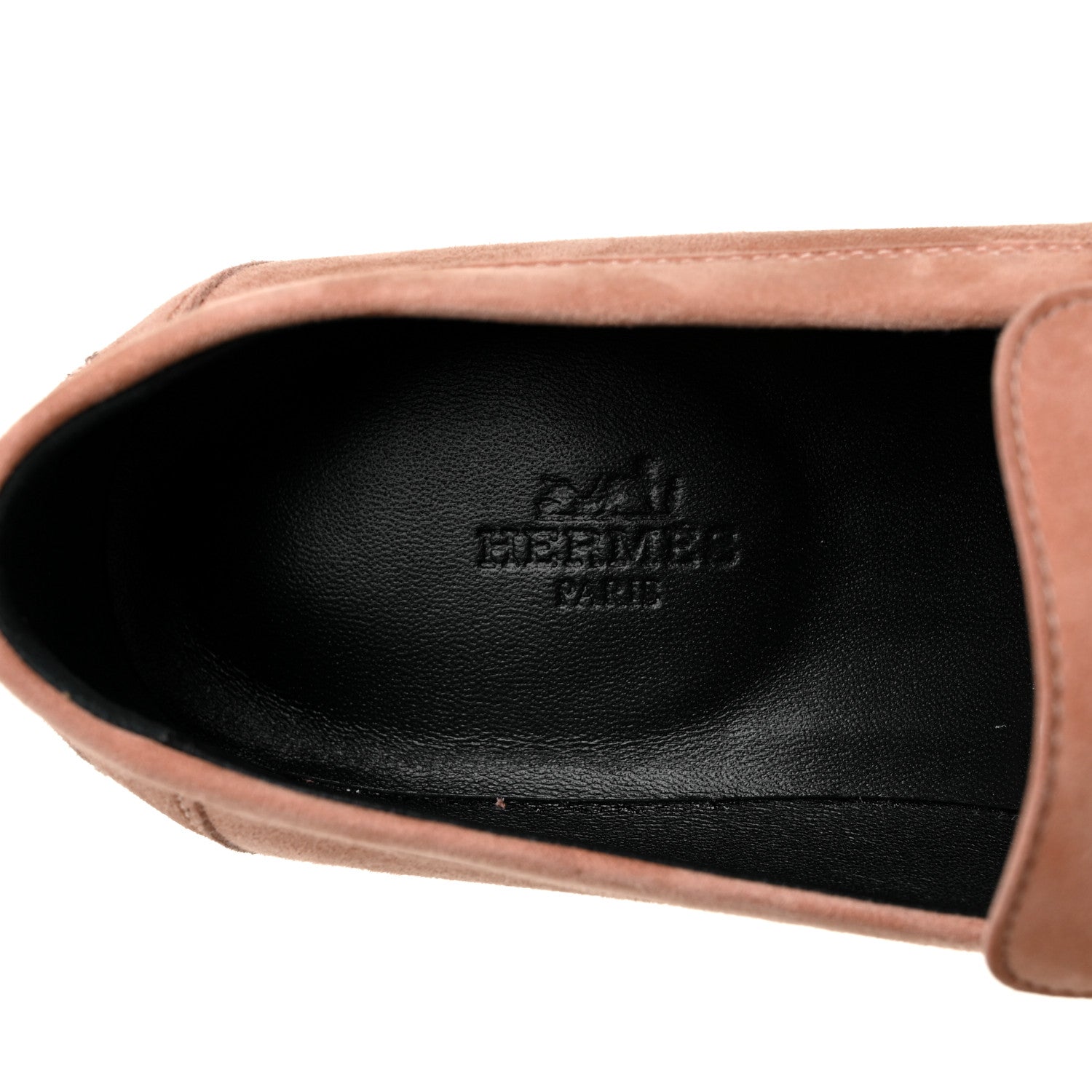 Hermes Suede Goatskin Womens Destin Loafers 36 Rose Aube 8 of 9