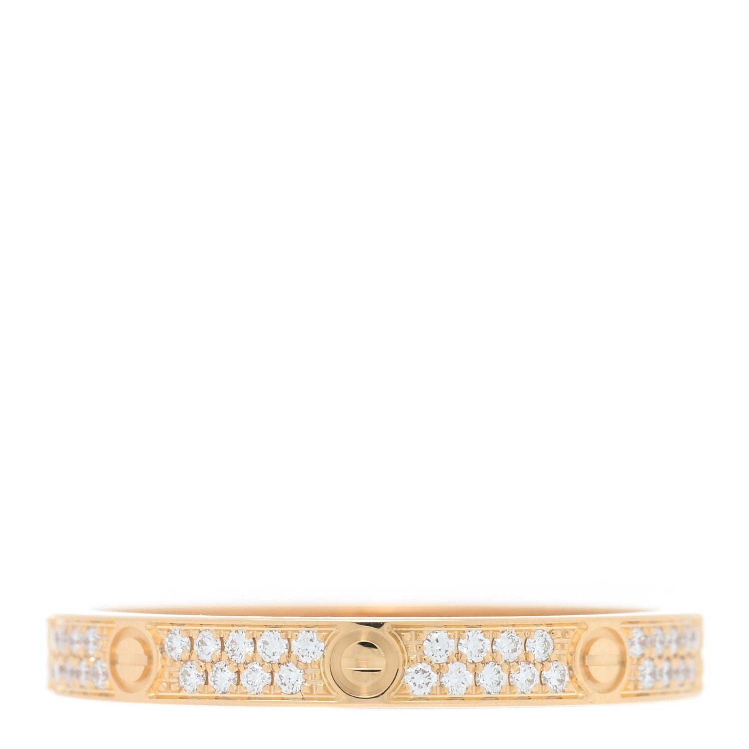 Cartier 18K Yellow Gold Diamond 2.6mm LOVE Paved Band Ring 53 6.25 1 of 4