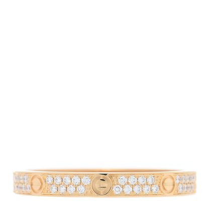 Cartier 18K Yellow Gold Diamond 2.6mm LOVE Paved Band Ring 53 6.25 1 of 4