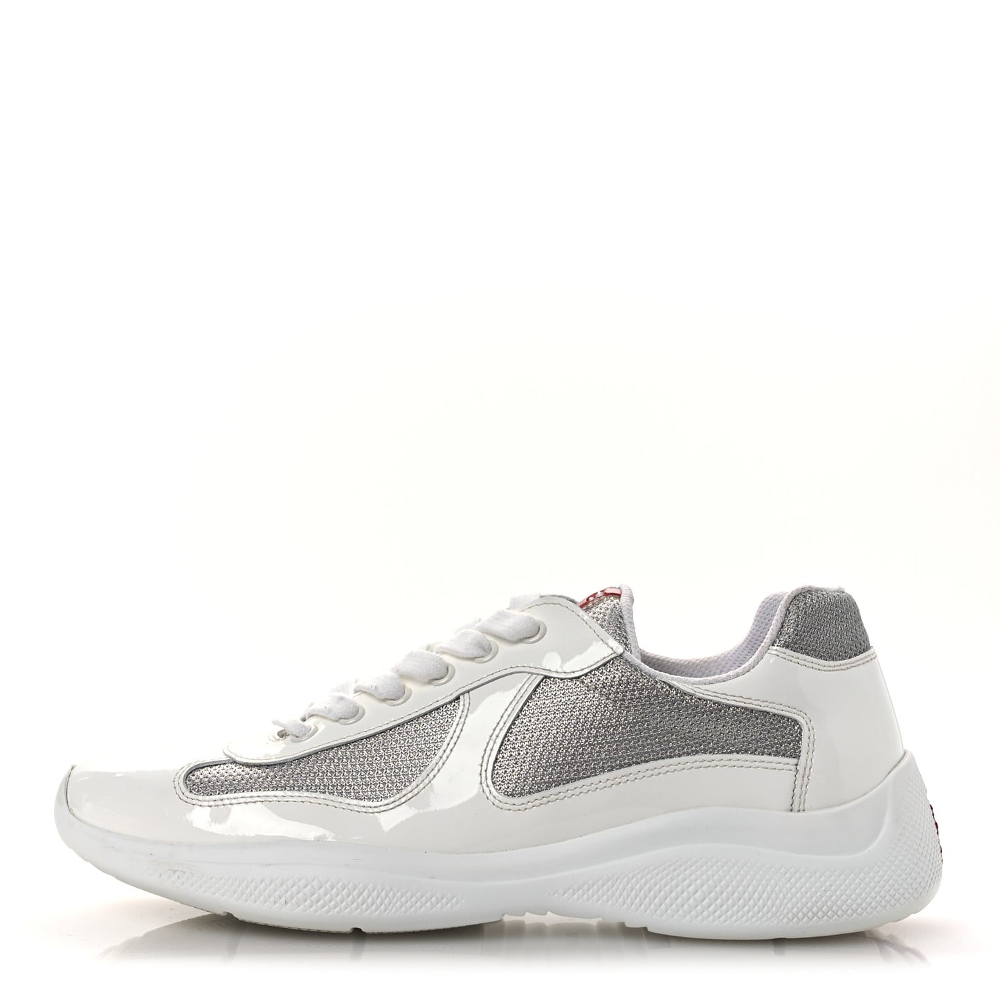 Vernice Soft Mesh Mens America's Cup Biker Sneakers 6.5 White Argento