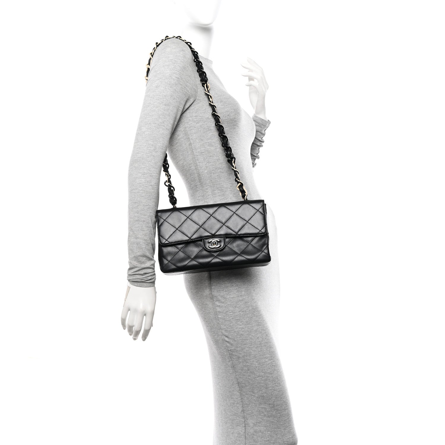 Chanel Lambskin Bekko Resin Medium Single Flap Black 2 of 12