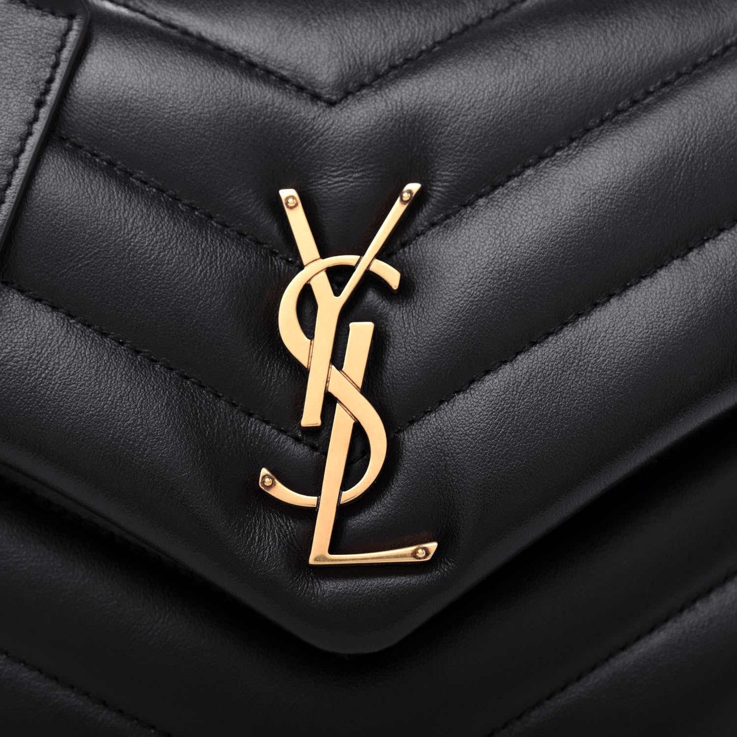 Saint Laurent Calfskin Y Quilted Monogram Small Loulou Chain Satchel Black 10 of 10