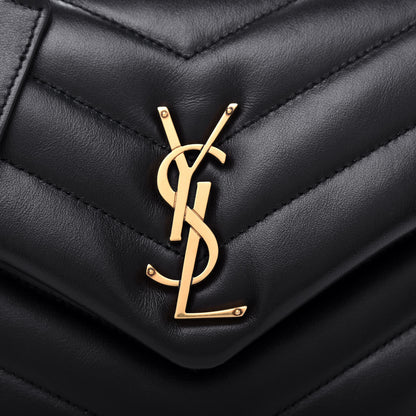 Saint Laurent Calfskin Y Quilted Monogram Small Loulou Chain Satchel Black 10 of 10