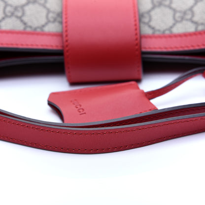Gucci GG Supreme Monogram Medium Padlock Tote Hibiscus Red 12 of 17
