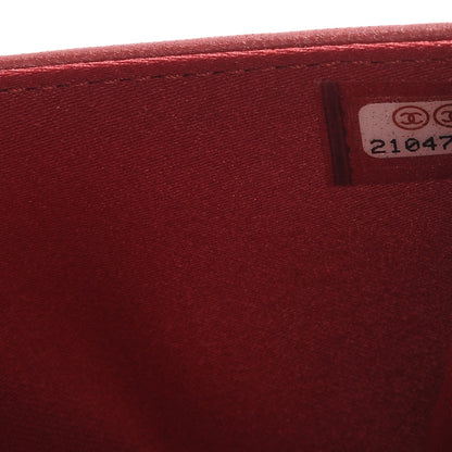 Chanel Lambskin Camellia Embossed Wallet On Chain WOC Dark Red 8 of 8