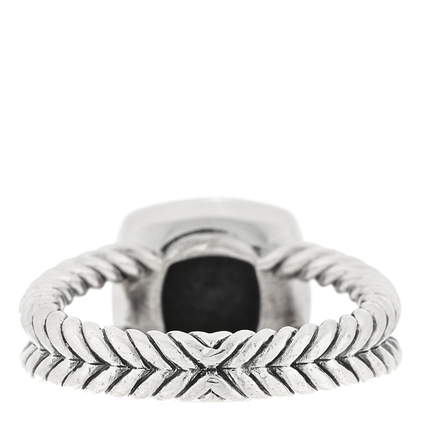 David Yurman Sterling Silver Diamond Black Orchid 7mm Petite Albion Ring 52 6 3 of 4