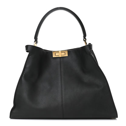 Fendi Vitello Seta Century Large Peekaboo X-Lite Black Fragola 1 of 11