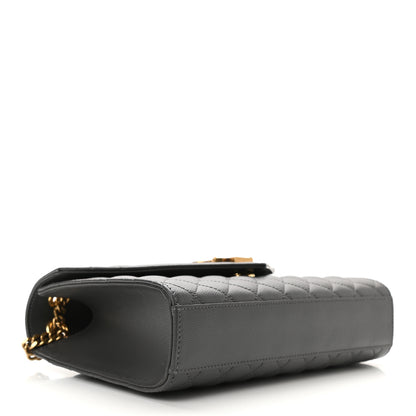 Saint Laurent Grain De Poudre Textured Mixed Matelasse Medium Triquilt Monogram Satchel Fog 4 of 10