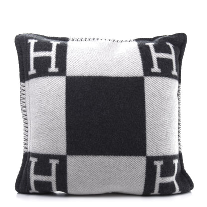 Hermes Wool Cashmere Avalon Pillow PM Ecru Gris Fonce 3 of 7