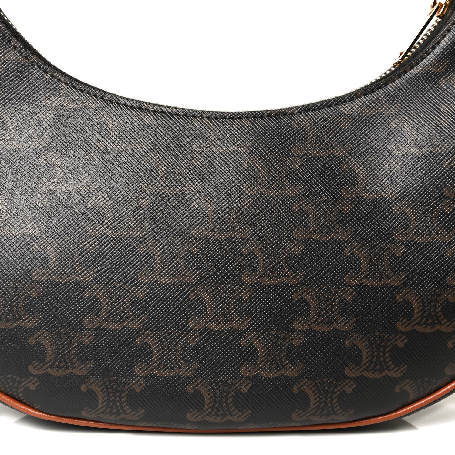 Celine Triomphe Canvas Calfskin Ava Shoulder Bag Tan 15 of 21