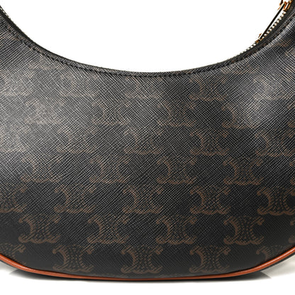 Celine Triomphe Canvas Calfskin Ava Shoulder Bag Tan 15 of 21