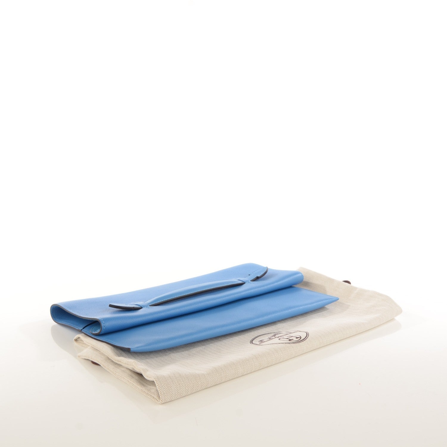 Hermes Veau Evercolor Pliplat Clutch Bleu Paradis 4 of 7