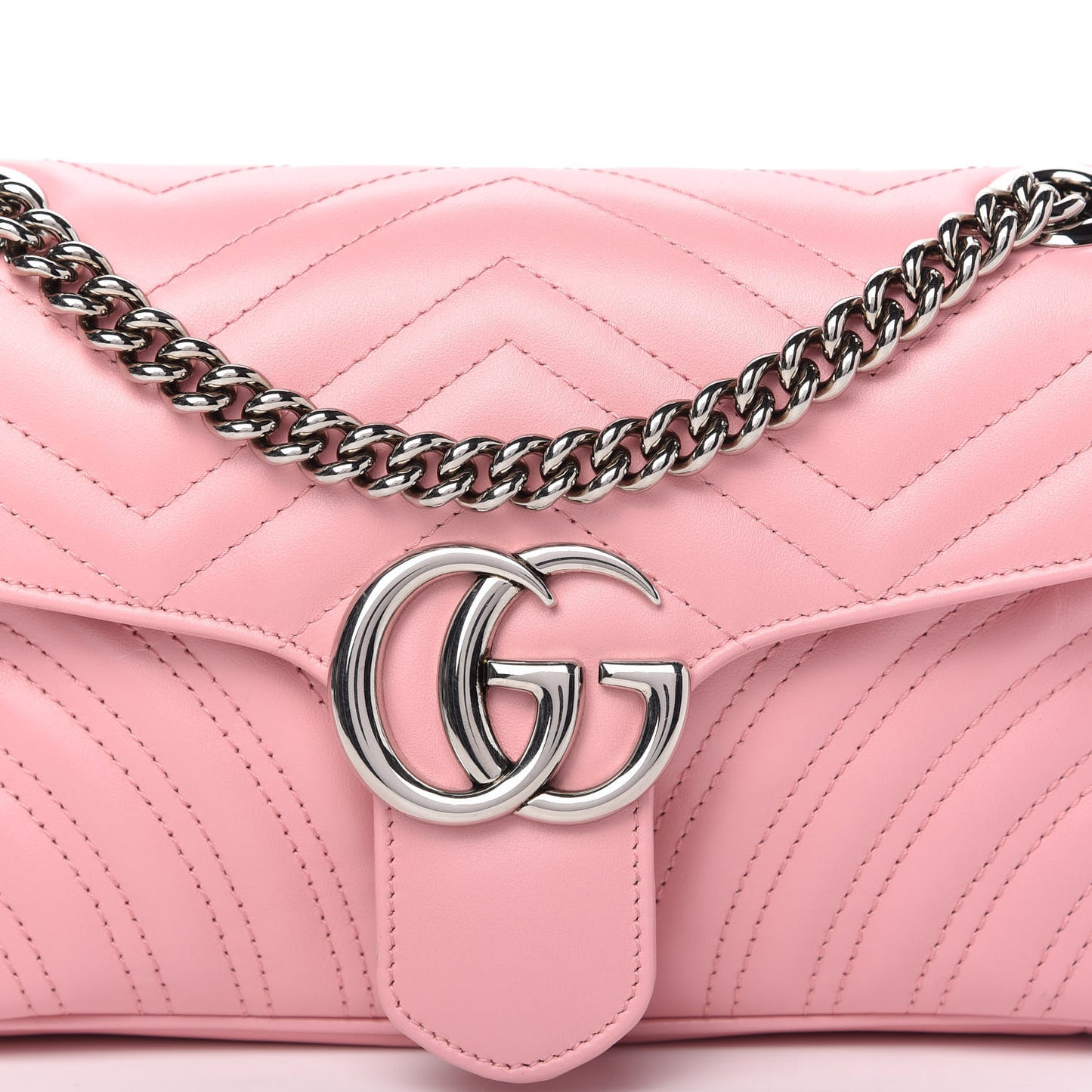 Calfskin Matelasse Small GG Marmont Shoulder Bag Wild Rose