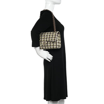 Chanel Tweed Quilted Medium Double Flap Brown 2 of 12