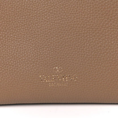 Valentino Garavani Grained Calfskin Rockstud Single Handle Flap Bag Beige 9 of 13