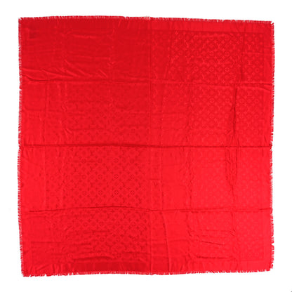 Louis Vuitton LOUIS VUITTON Silk Wool Monogram Shawl Pomme D'Amour 1 of 3