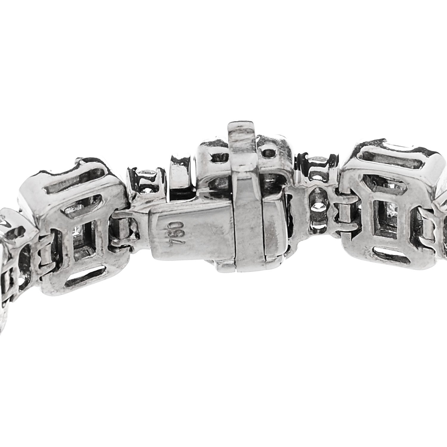 Parker & West by FASHIONPHILE 18K White Gold Diamond 8.30ctw Baguette Round Link Bracelet 6 of 6