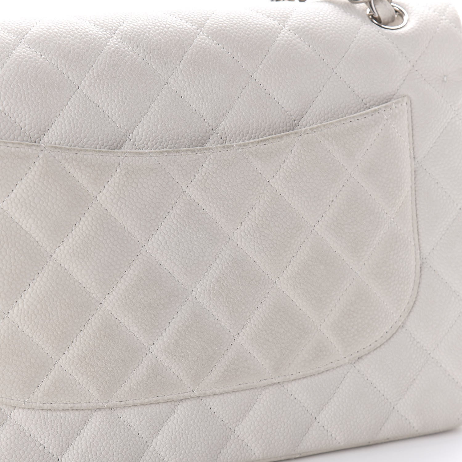 Chanel Caviar Quilted Jumbo Double Flap White 12 of 14