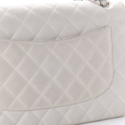 Chanel Caviar Quilted Jumbo Double Flap White 12 of 14