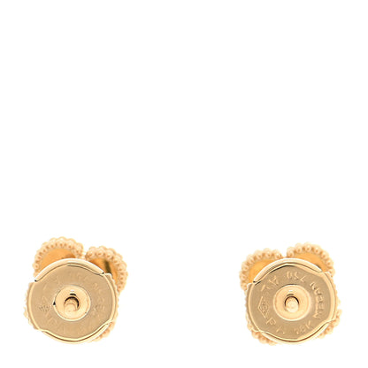 Van Cleef & Arpels 18K Yellow Gold Mother of Pearl Sweet Alhambra Earrings 3 of 6