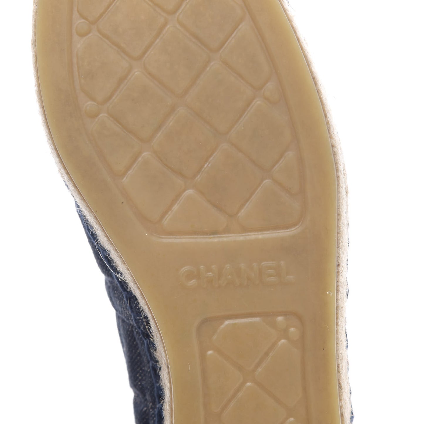 Denim Toile Embossed CC Espadrilles 39 Navy Black