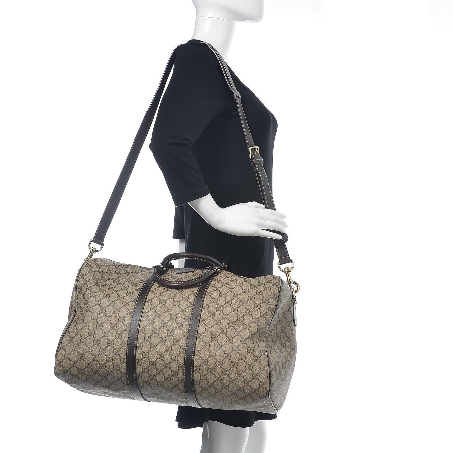 Gucci GG Plus Monogram Medium Carry On Duffle Bag Brown 2 of 21