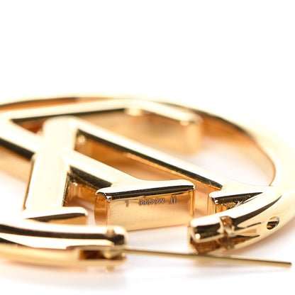 Louis Vuitton Metal Louise Hoop Earrings Gold 4 of 5