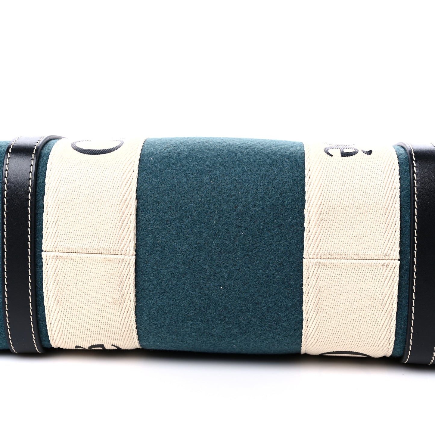 Felt Shiny Calfskin Medium Woody Ribbon Tote Steel Blue