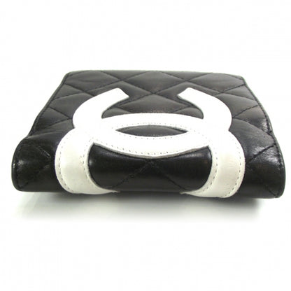 Chanel Calfskin Quilted Cambon Bi-Fold Wallet Black White 4 of 11