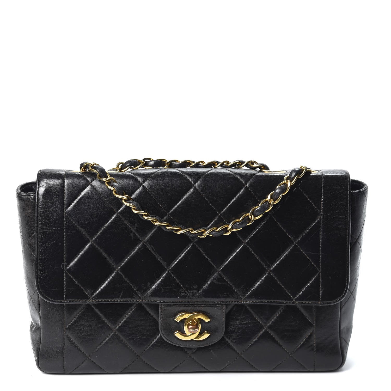 Chanel Lambskin Quilted Medium Single Flap Black 1 of 10