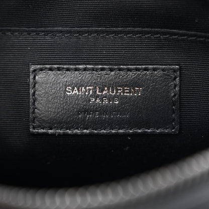 Saint Laurent Calfskin Matelasse Chevron Round Vinyle Camera Bag Black 6 of 11