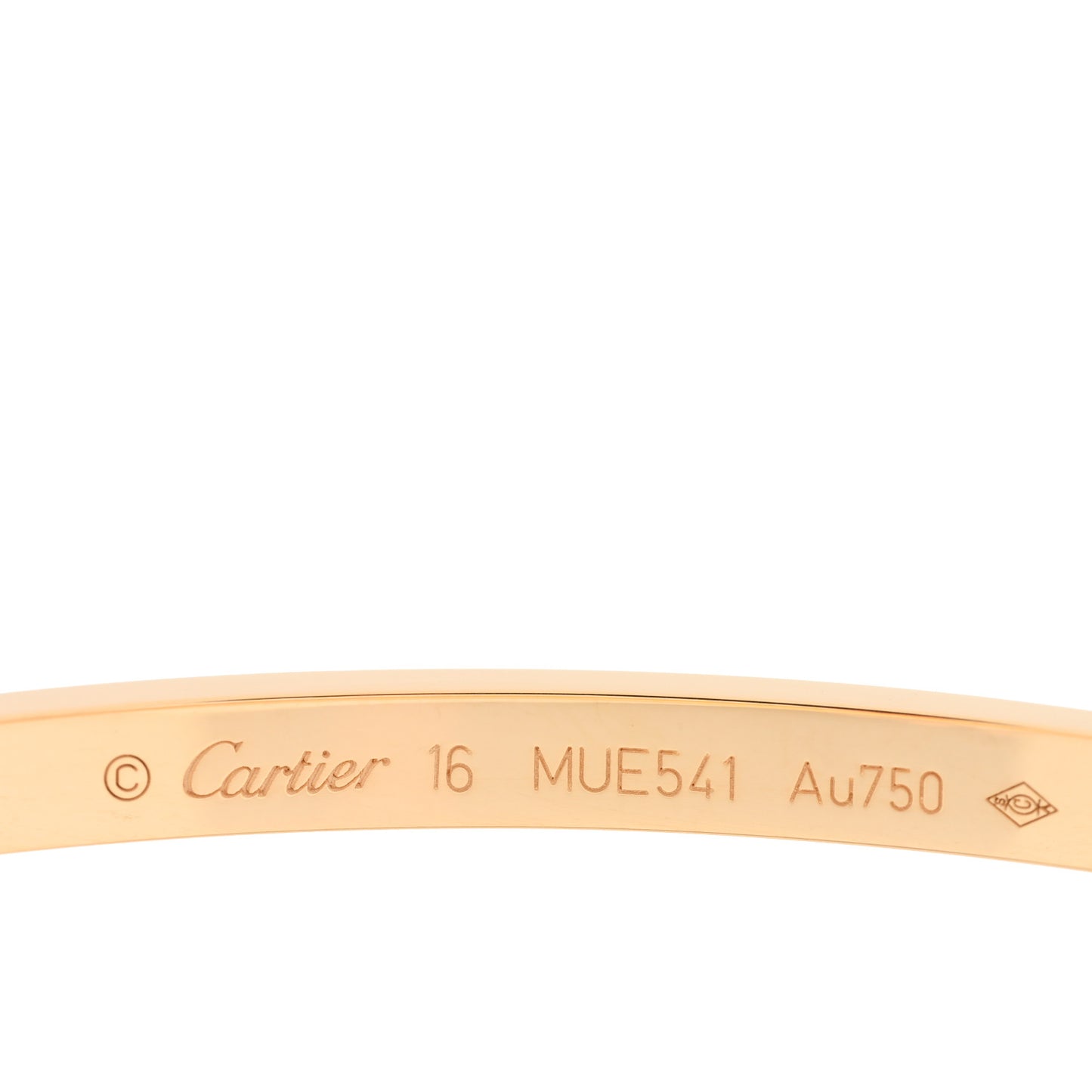 18K Yellow Gold 6 Diamond Small LOVE Bracelet 16