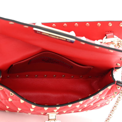 Valentino Garavani Lambskin Small Rockstud Spike Shoulder Bag Red 5 of 9