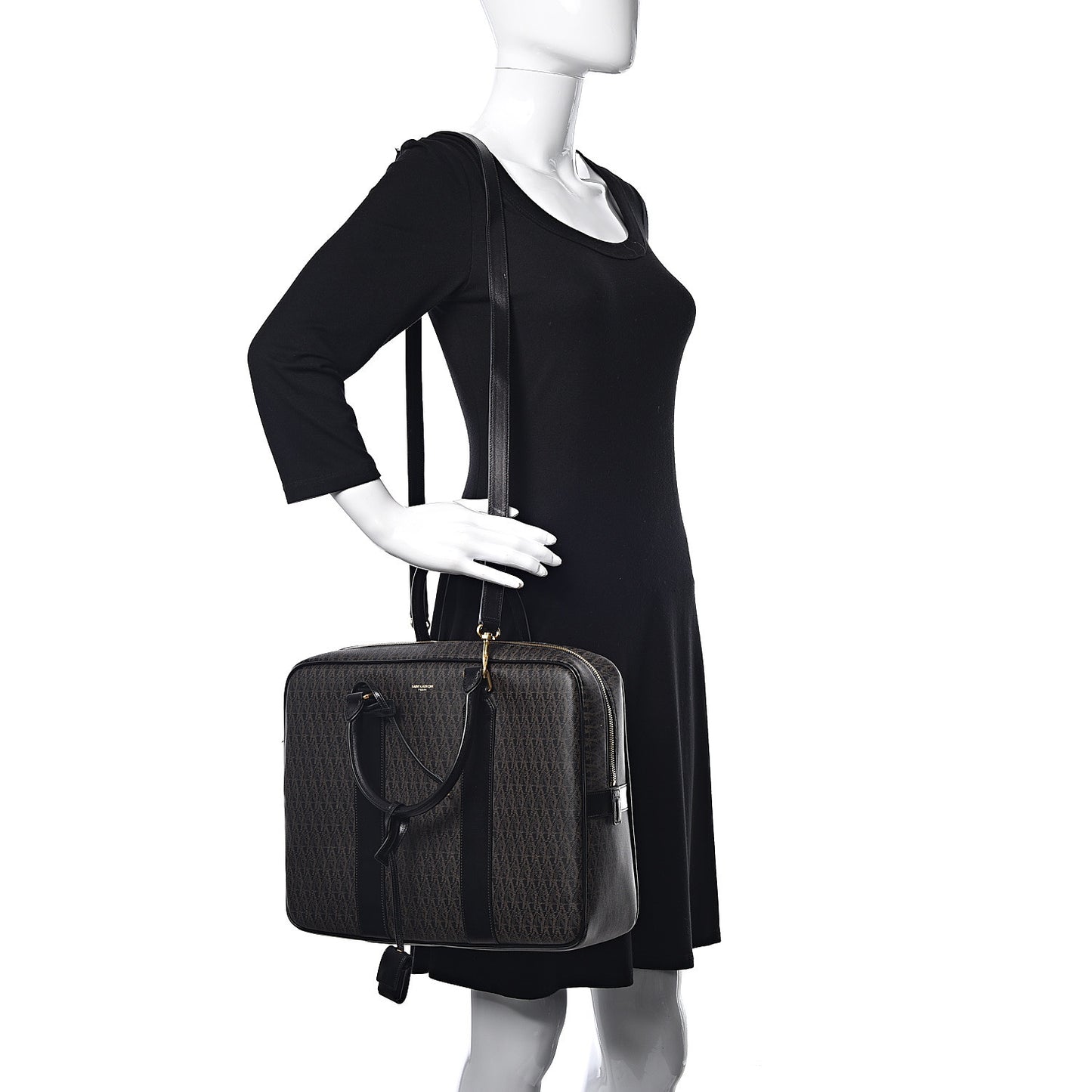 Toile Classic Monogram Rodeo Briefcase Black