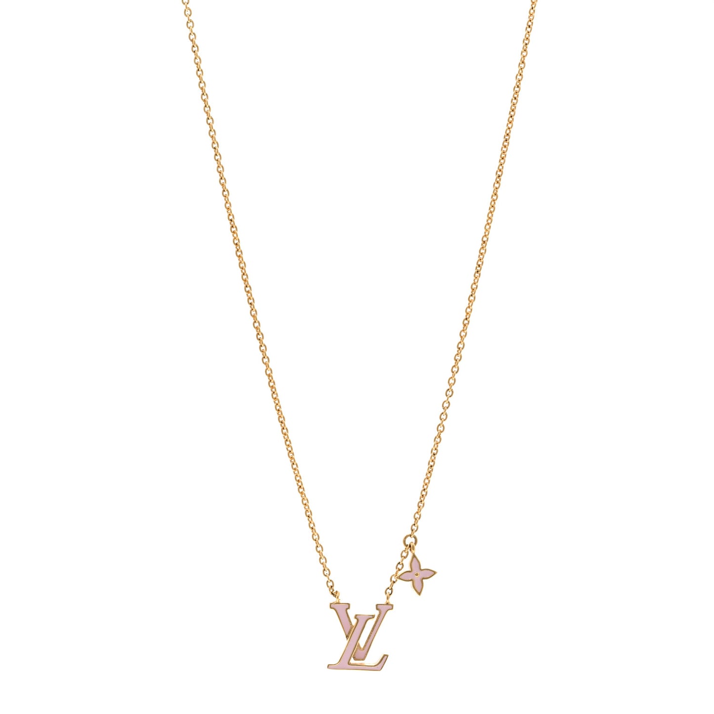 Enamel LV Iconic Necklace Gold Pink