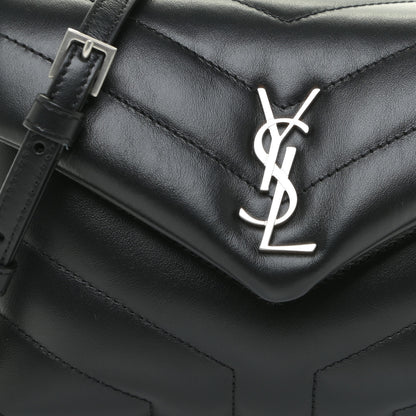 Saint Laurent Calfskin Y Quilted Monogram Toy Loulou Crossbody Bag Black 8 of 11