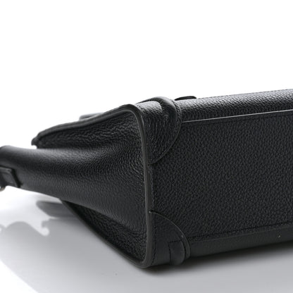 Celine Drummed Calfskin Nano Luggage Black 7 of 8