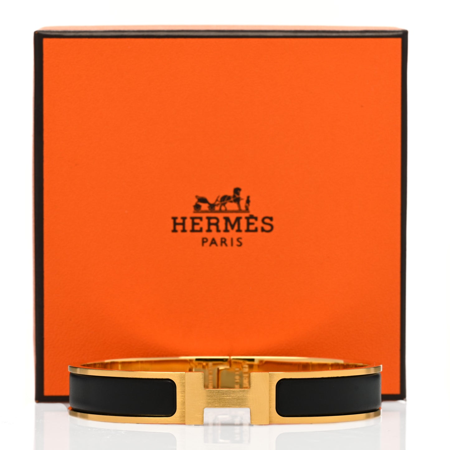 Matte Enamel Narrow Clic Clac HH Bracelet T6 Black
