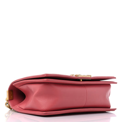 Chanel Calfskin Chevron Quilted Medium Boy Flap Pink 4 of 12